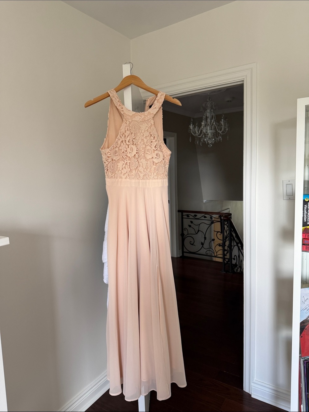 Lulu's Blush Pink Lace-Top Maxi Dress